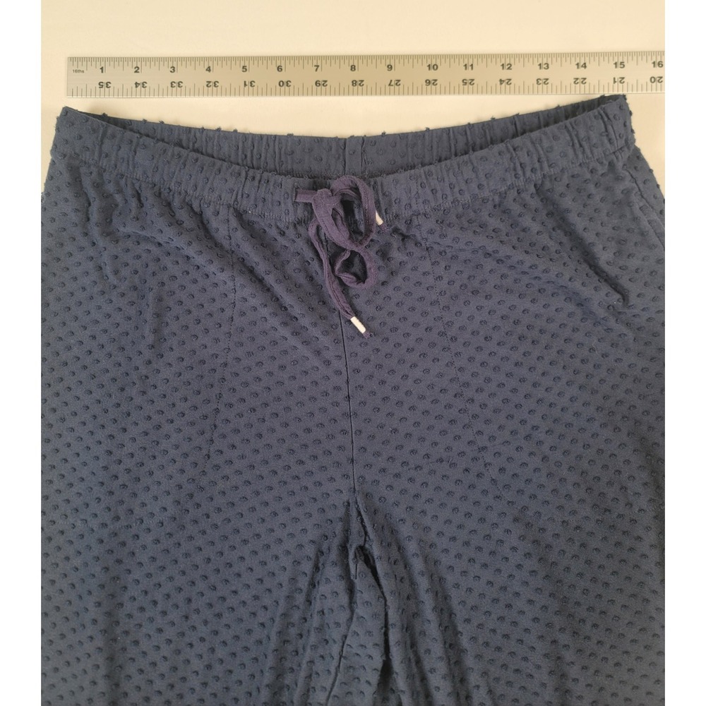 Soma Navy Blue Textured Pajama Set Medium Soft Lounge Sleepwear Pockets - Picture 8 of 9